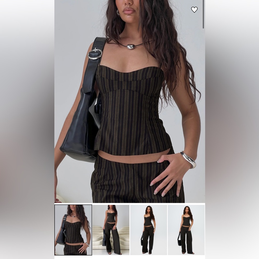 Kierstyn Corset Top Black Stripe